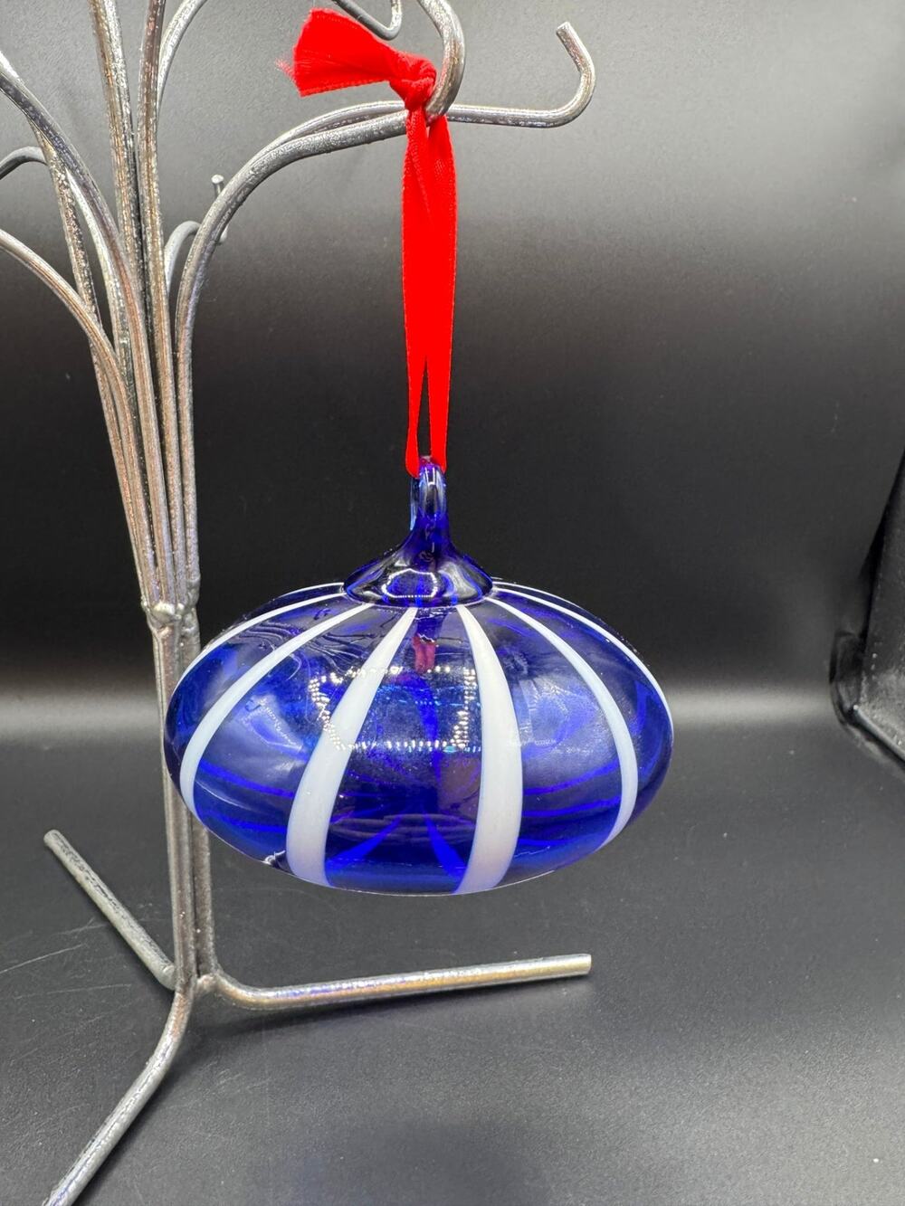 Cobalt Blue Handblown Glass Ornament
